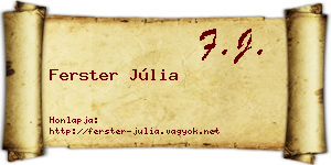 Ferster Júlia névjegykártya