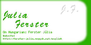 julia ferster business card